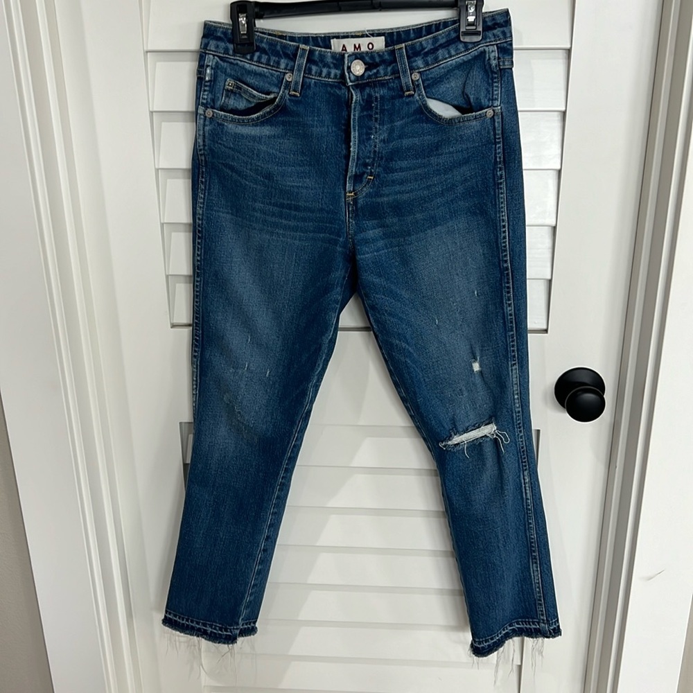Amo Babe jeans from Anthropologie in Divebar Destroy wash - Picture 3 of 5